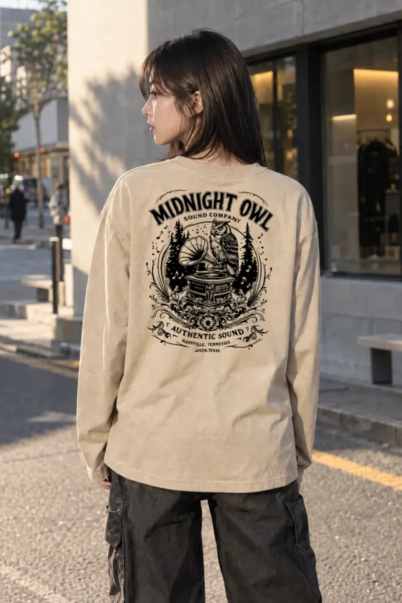 "Midnight Owl Sound" Unisex Longsleeve T-shirt | Gildan 2400