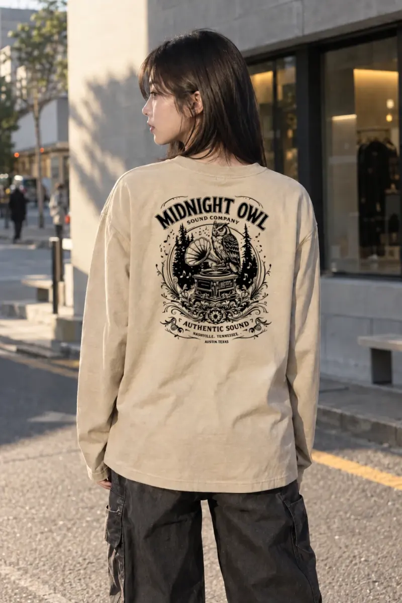 “Midnight Owl Sound” Unisex Longsleeve T-shirt | Gildan 2400