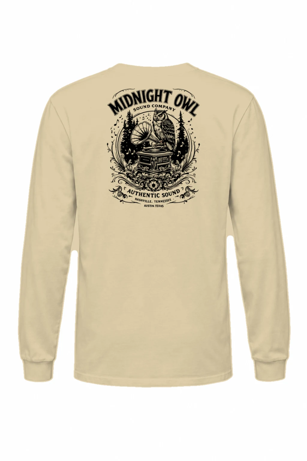 "Midnight Owl Sound" Unisex Longsleeve T-shirt | Gildan 2400
