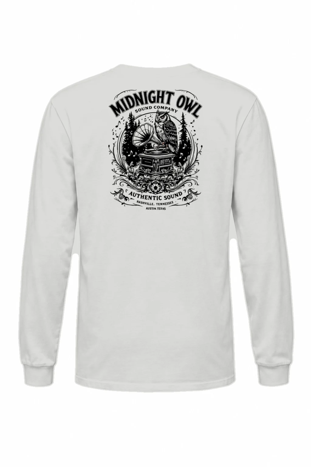 "Midnight Owl Sound" Unisex Longsleeve T-shirt | Gildan 2400