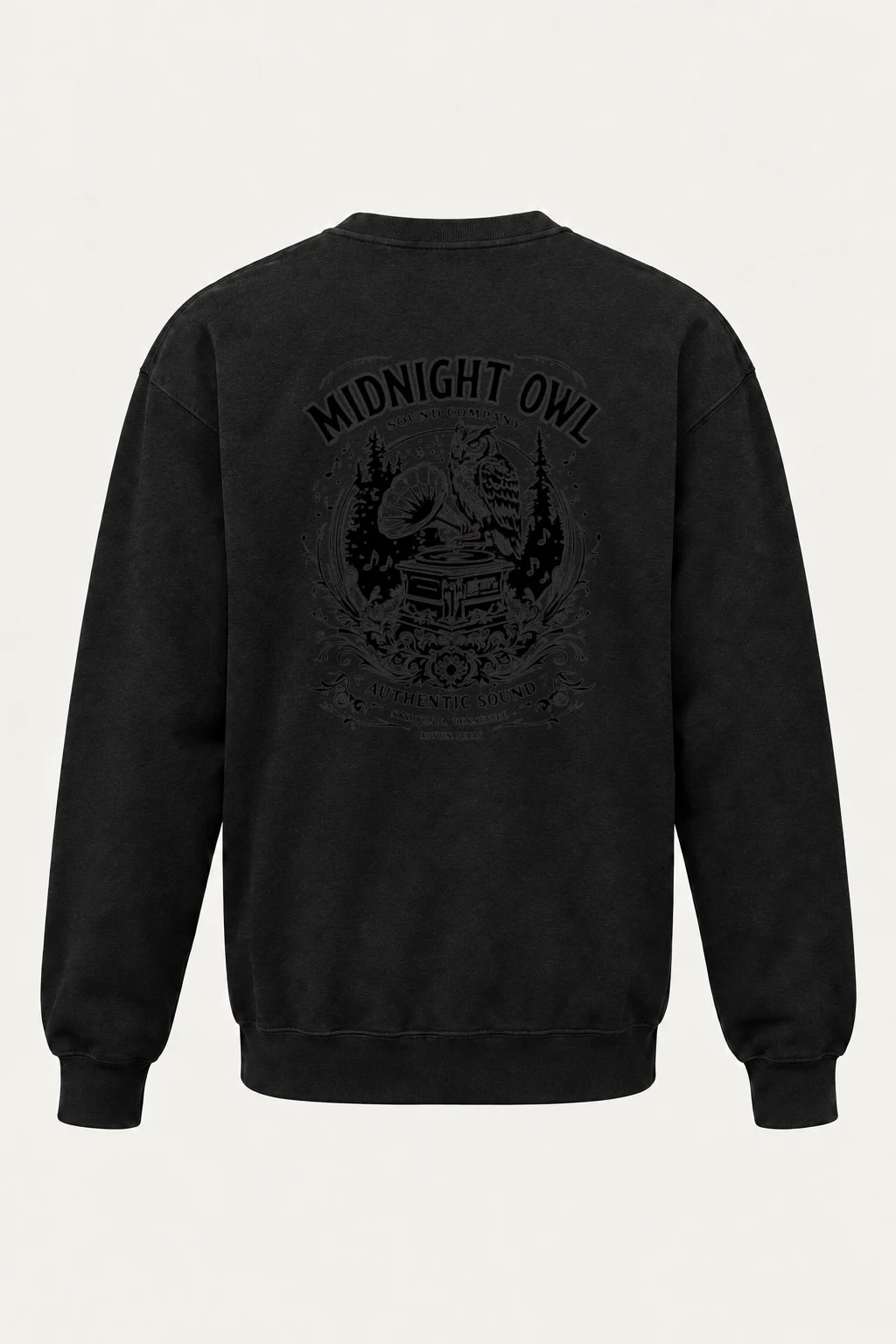 "Midnight Owl Sound" Unisex Sponge Fleece Crewneck Sweatshirt | Bella + Canvas 3901