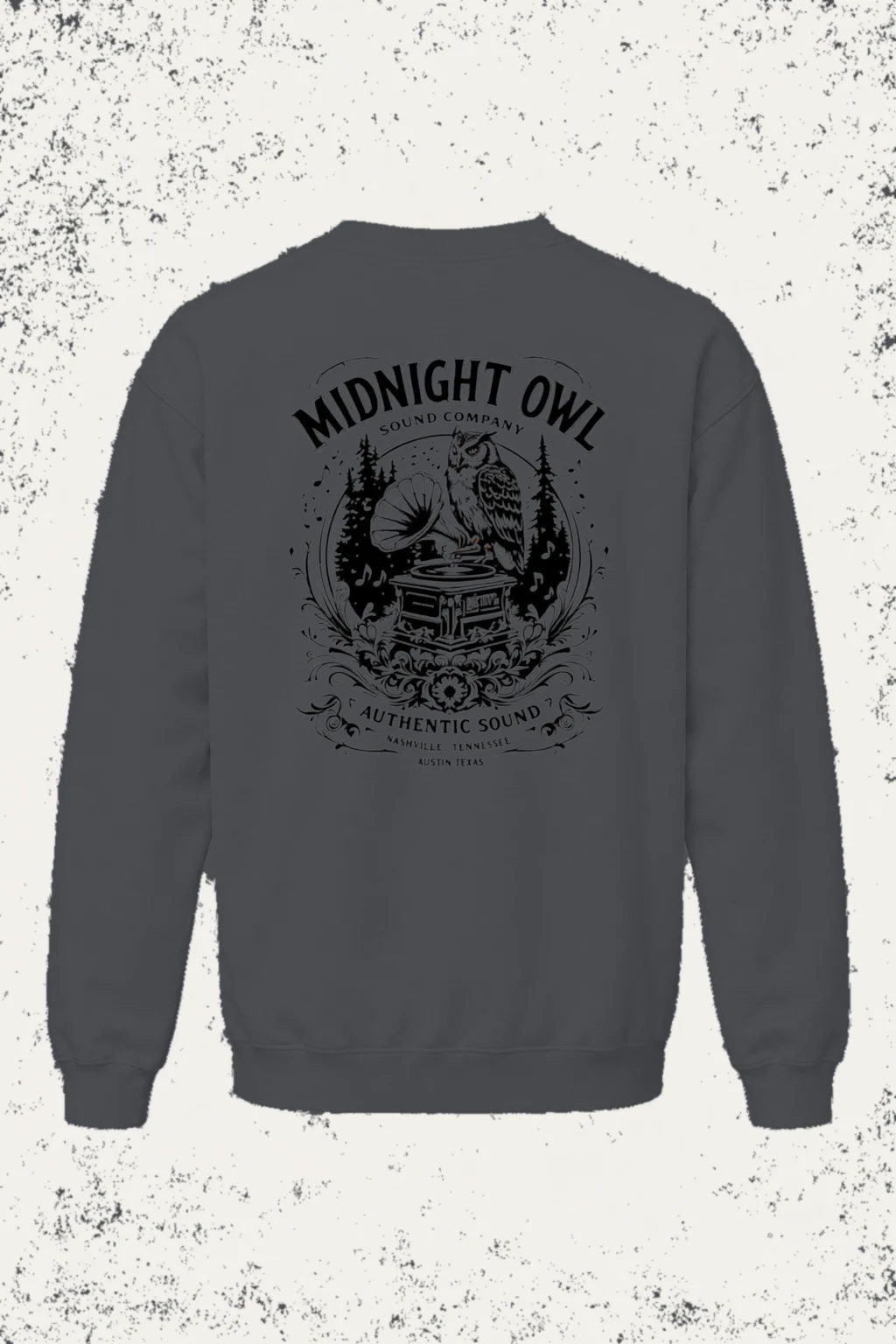 "Midnight Owl Sound" Unisex Sponge Fleece Crewneck Sweatshirt | Bella + Canvas 3901