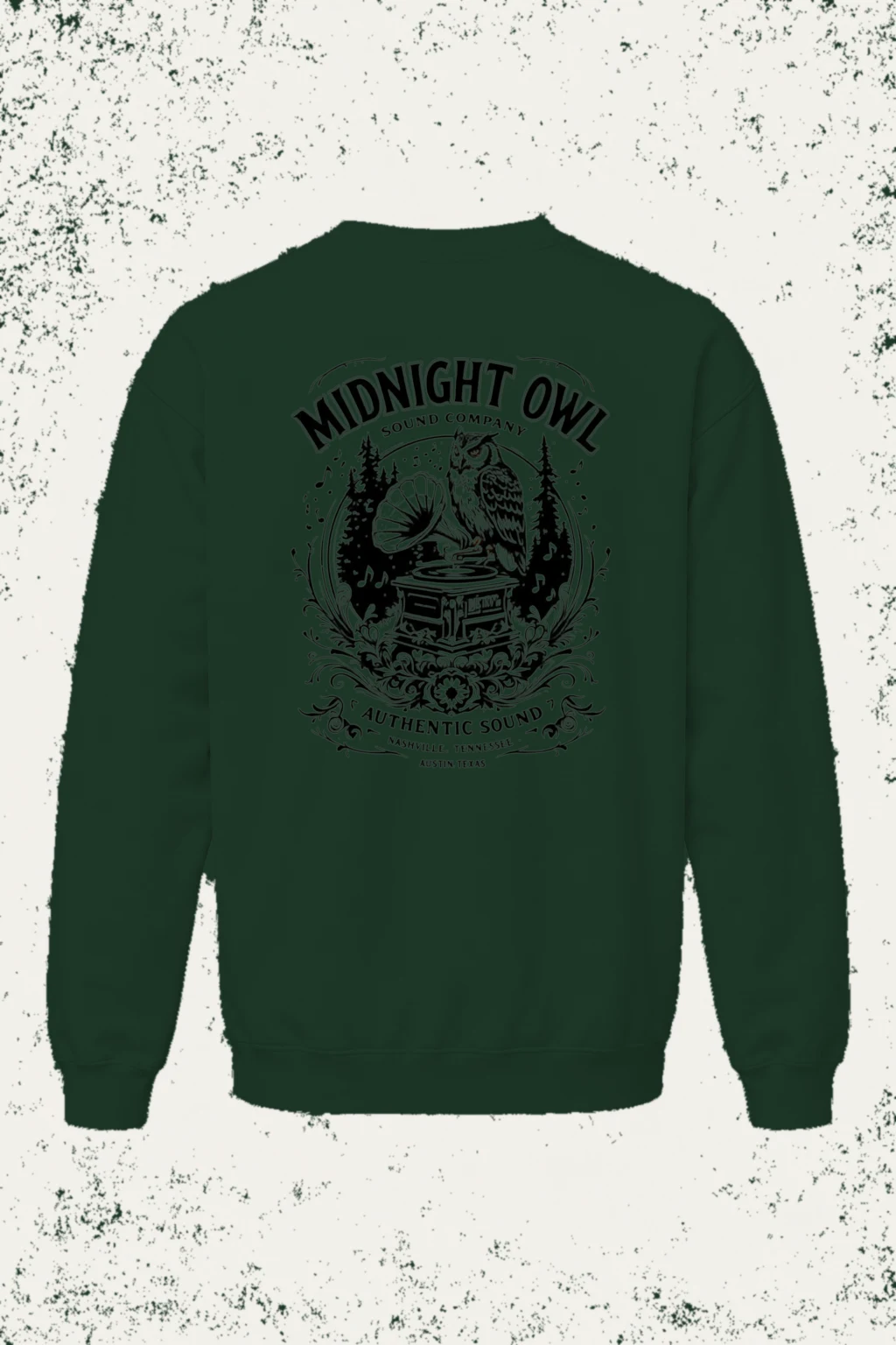 "Midnight Owl Sound" Unisex Sponge Fleece Crewneck Sweatshirt | Bella + Canvas 3901