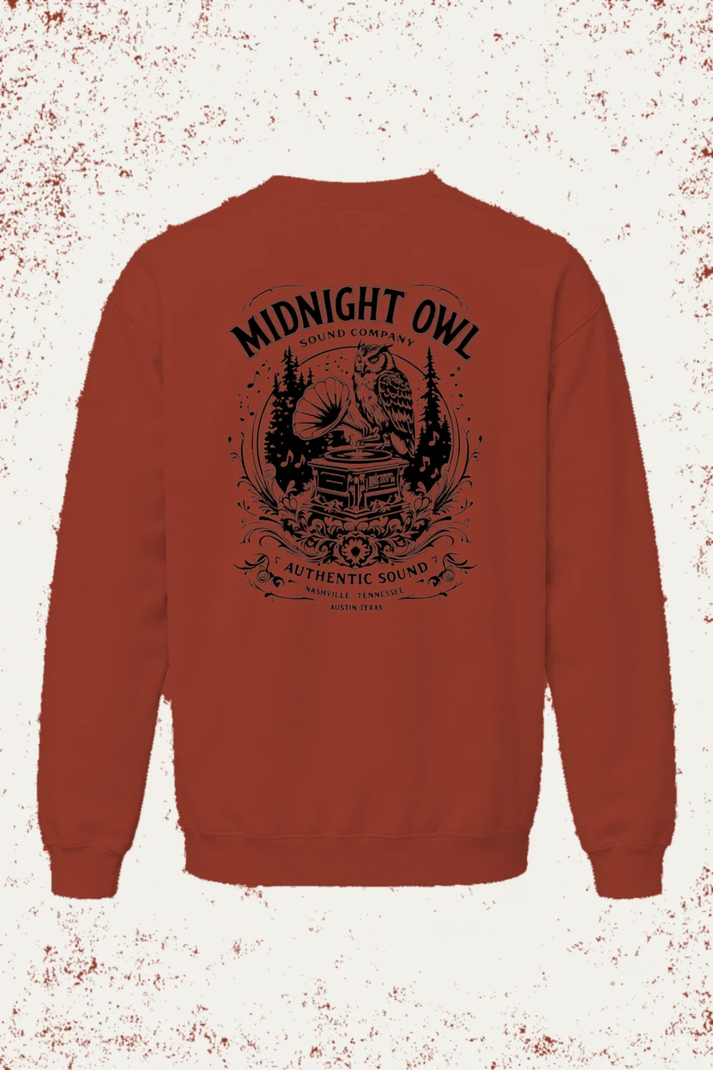 "Midnight Owl Sound" Unisex Sponge Fleece Crewneck Sweatshirt | Bella + Canvas 3901