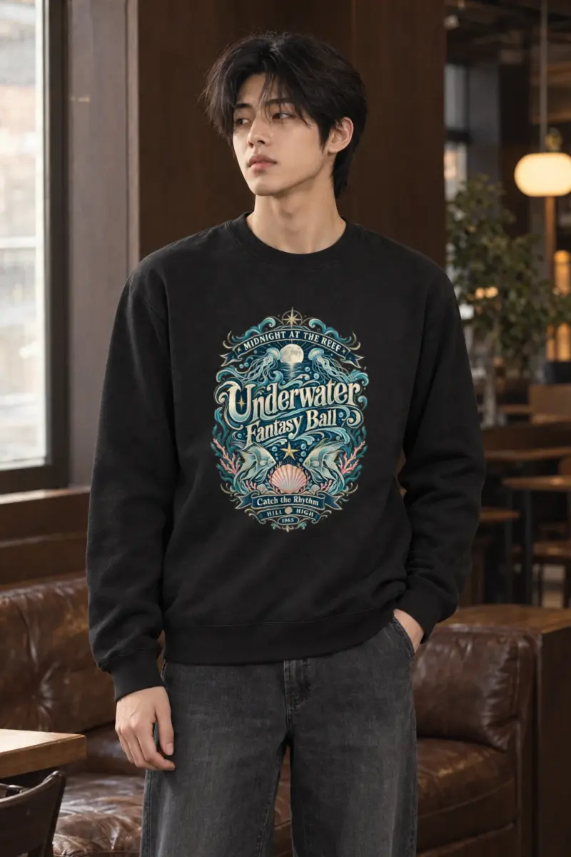 "Midnight Reef Ball" Heavy Blend Unisex Crewneck Sweatshirt
