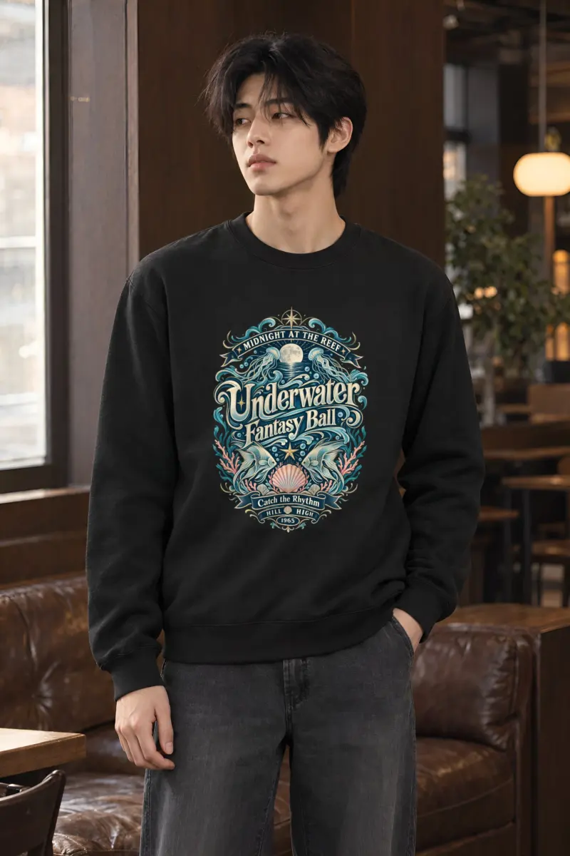 "Midnight Reef Ball" Heavy Blend Unisex Crewneck Sweatshirt