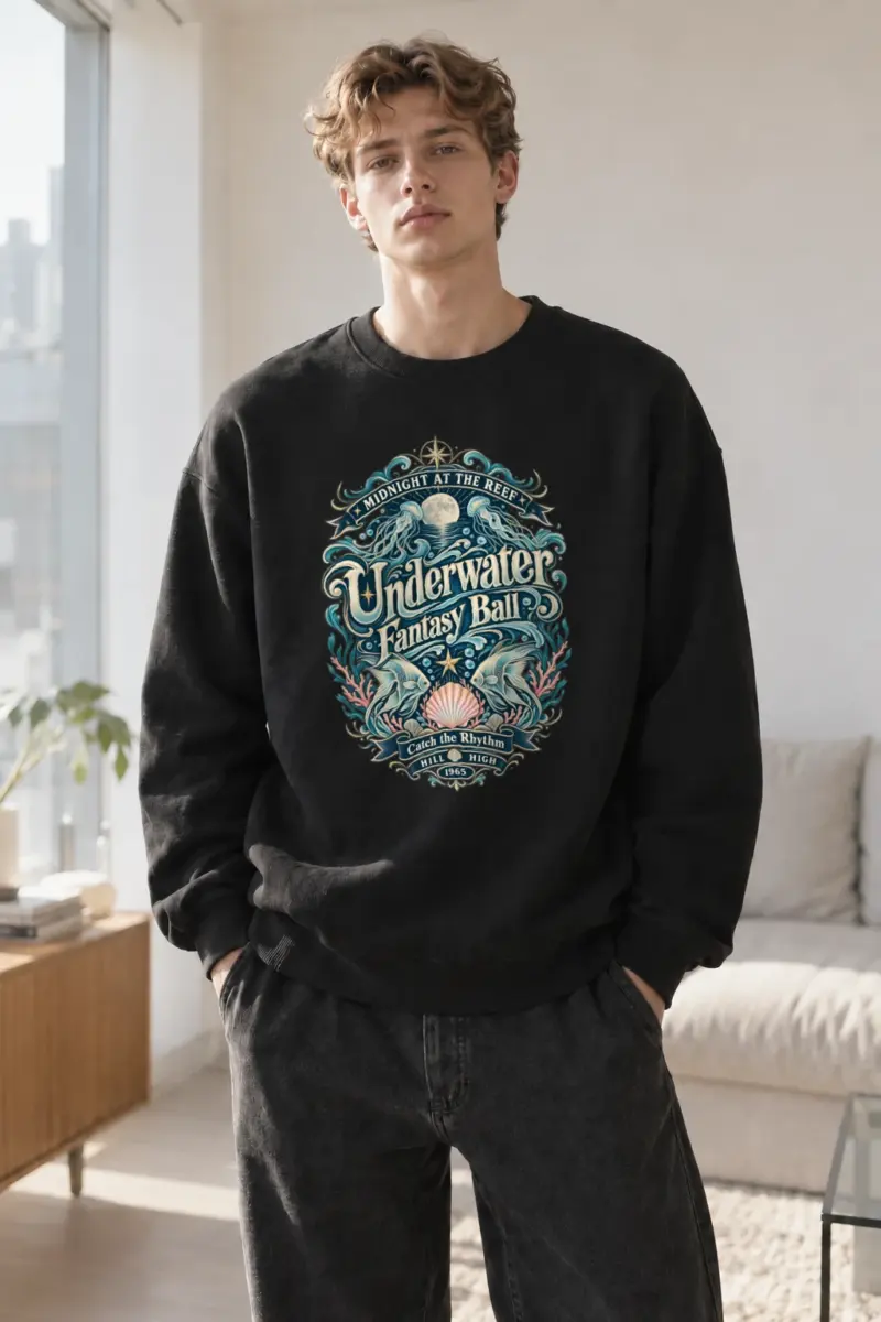 "Midnight Reef Ball" Heavy Blend Unisex Crewneck Sweatshirt | Gildan 18000
