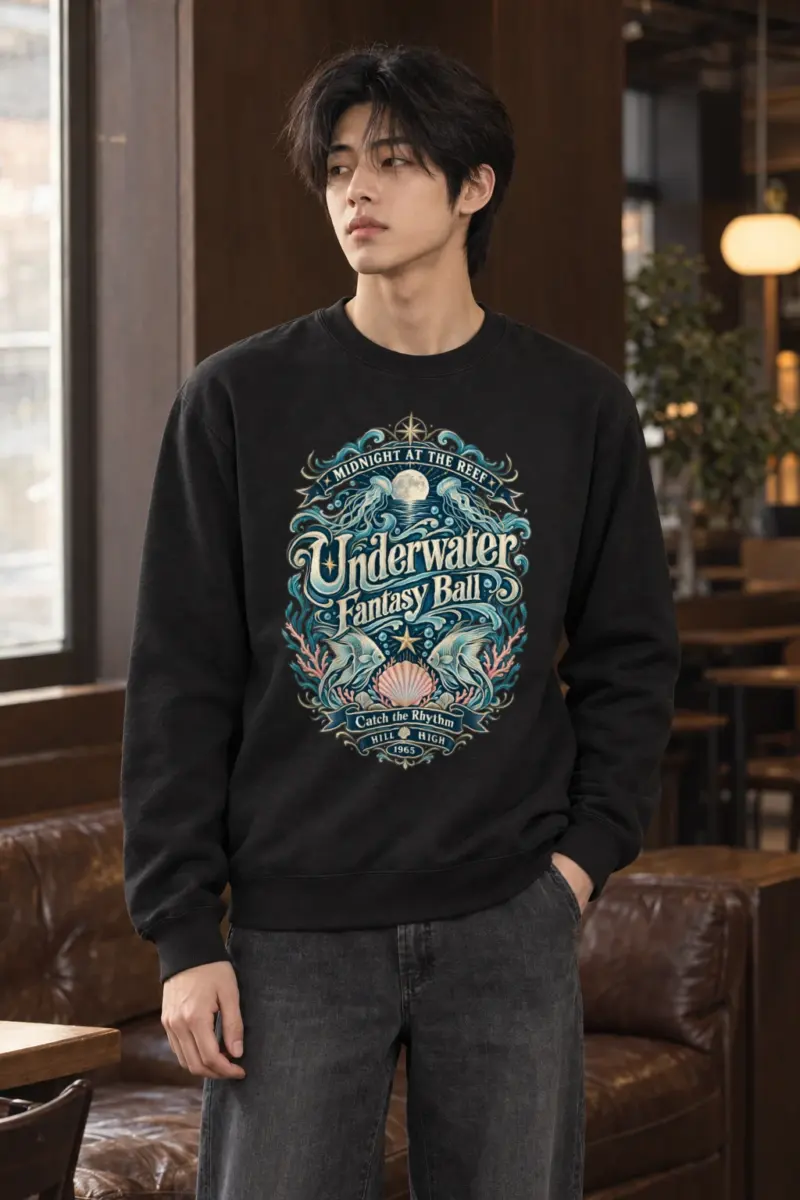 "Midnight Reef Ball" Heavy Blend Unisex Crewneck Sweatshirt | Gildan 18000
