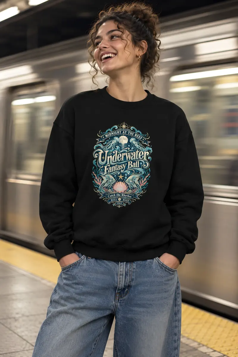 "Midnight Reef Ball" Heavy Blend Unisex Crewneck Sweatshirt