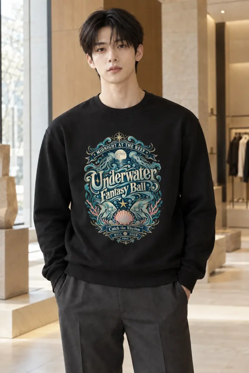 "Midnight Reef Ball" Heavy Blend Unisex Crewneck Sweatshirt | Gildan 18000