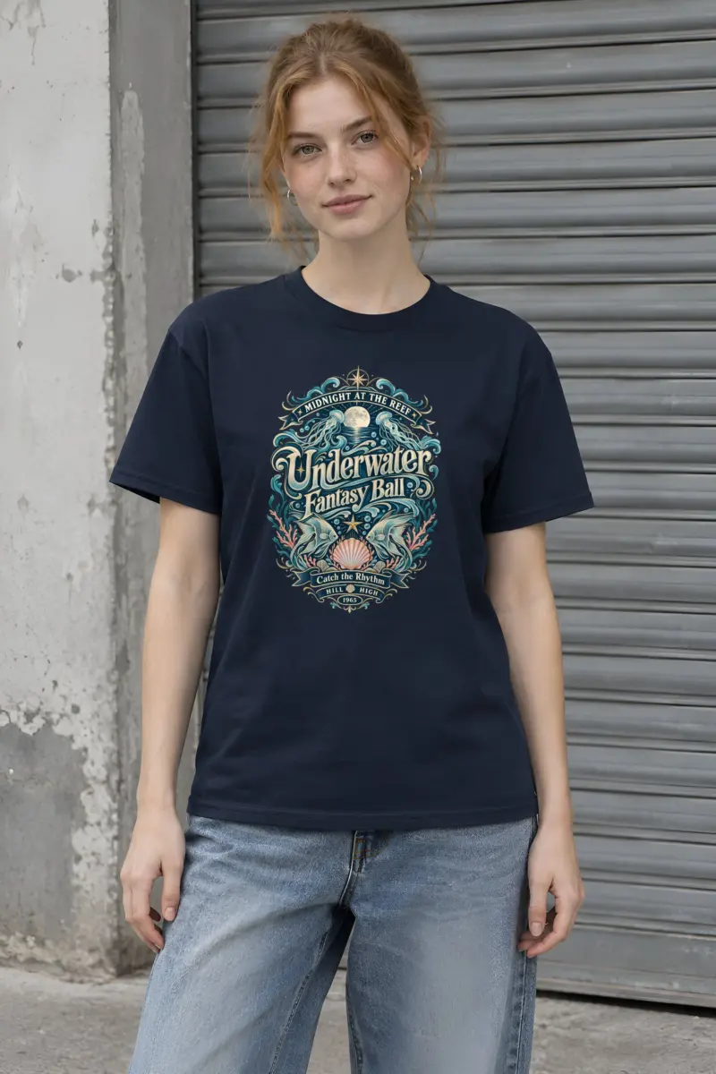 "Midnight Reef Ball" Heavyweight Unisex Crewneck T-shirt