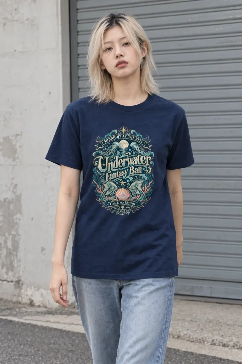 "Midnight Reef Ball" Heavyweight Unisex Crewneck T-shirt | Gildan 5000