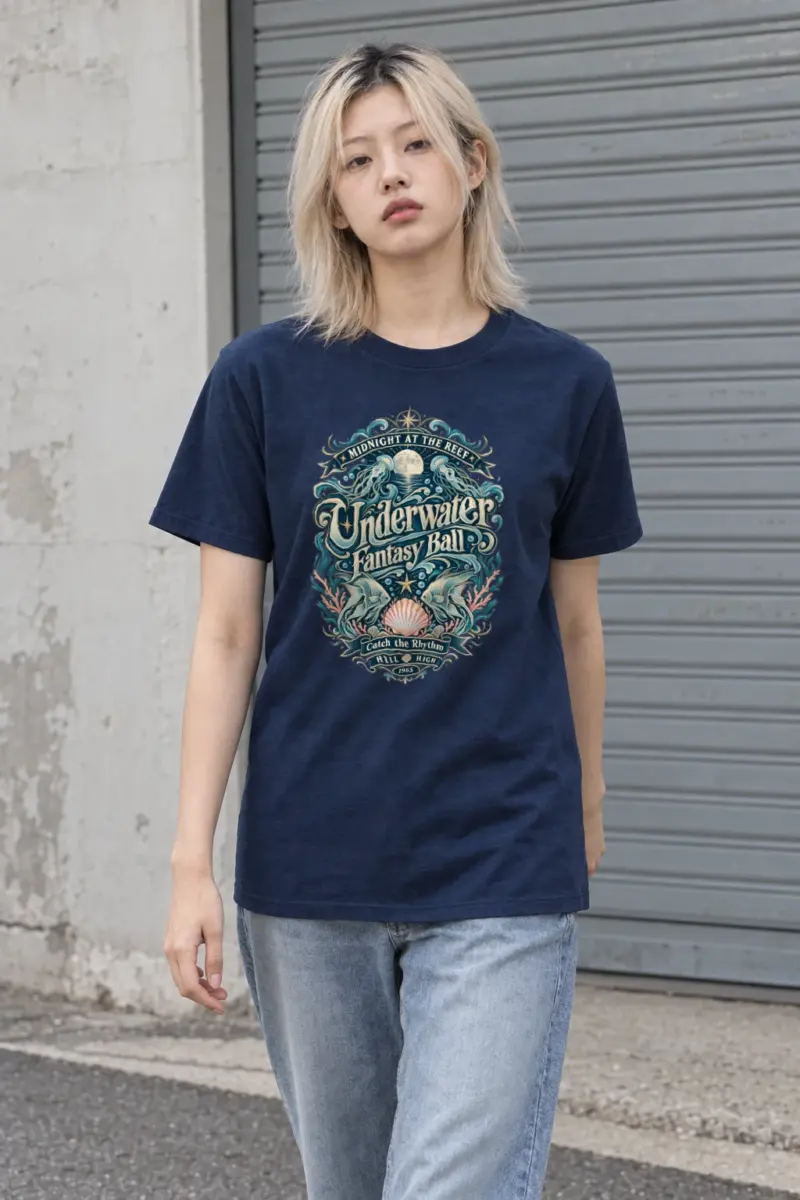 "Midnight Reef Ball" Heavyweight Unisex Crewneck T-shirt