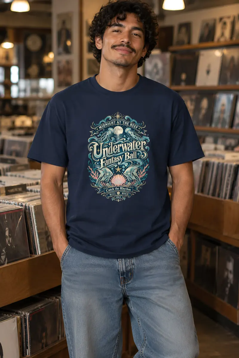 "Midnight Reef Ball" Heavyweight Unisex Crewneck T-shirt