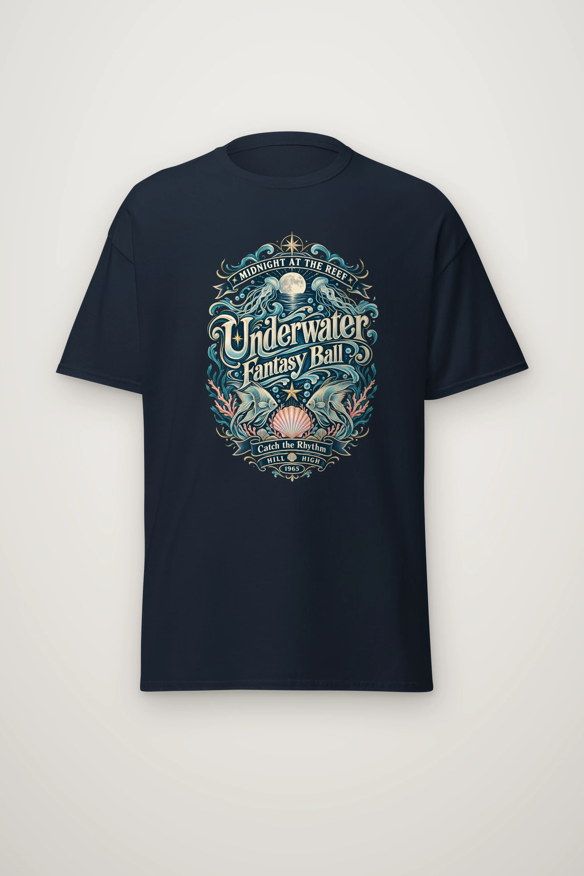 "Midnight Reef Ball" Heavyweight Unisex Crewneck T-shirt