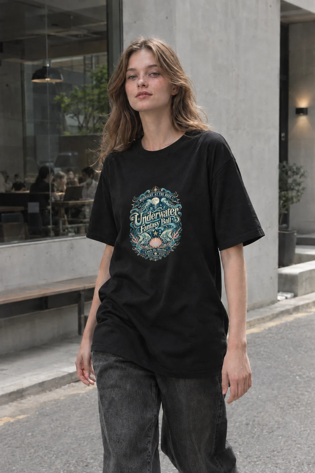 "Midnight Reef Ball" Heavyweight Unisex Crewneck T-shirt | Gildan 5000