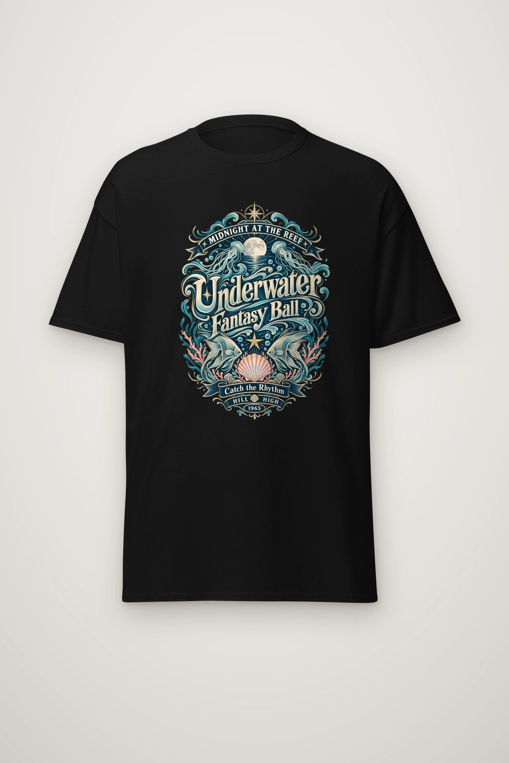 "Midnight Reef Ball" Heavyweight Unisex Crewneck T-shirt