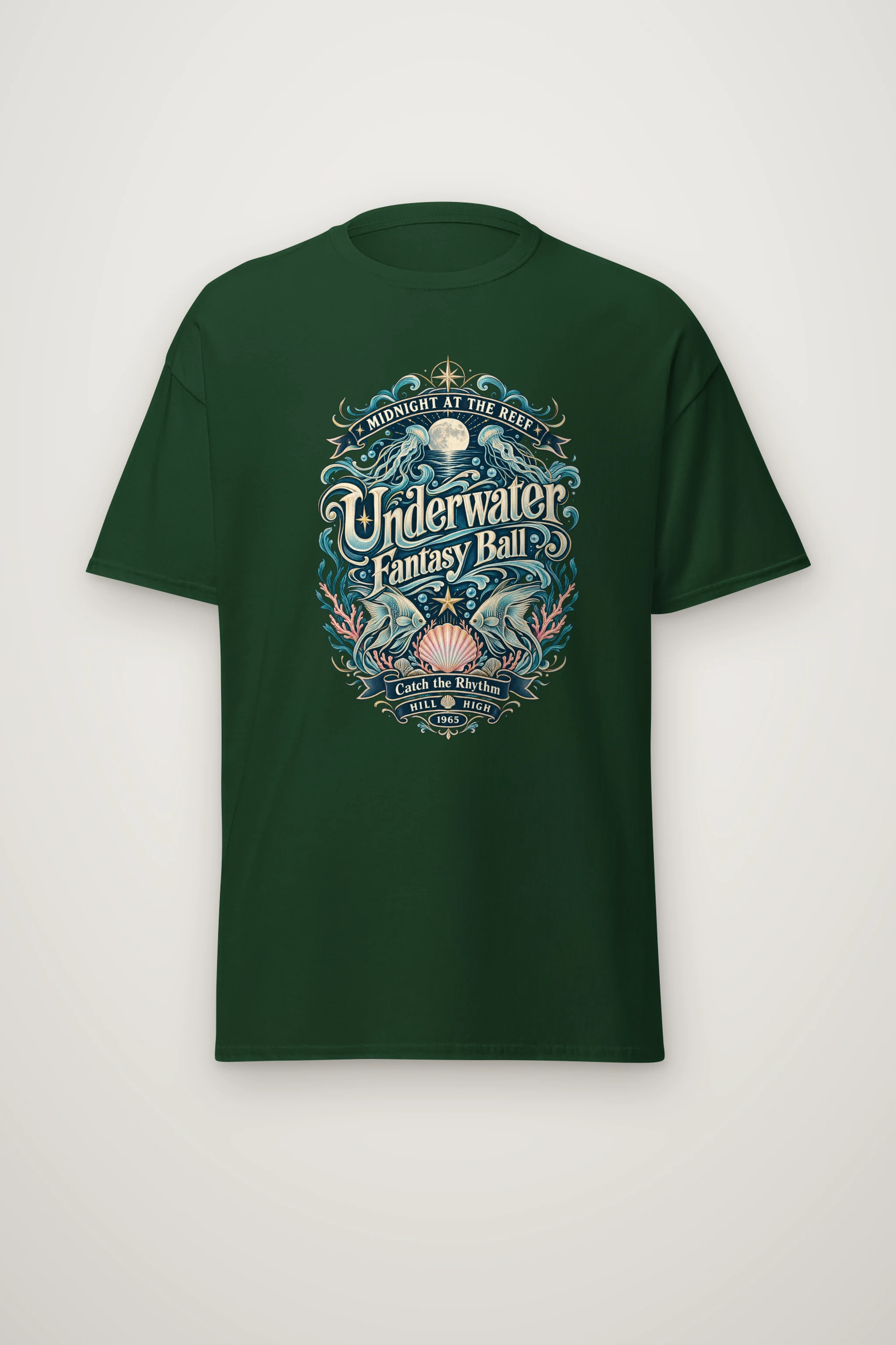 "Midnight Reef Ball" Heavyweight Unisex Crewneck T-shirt