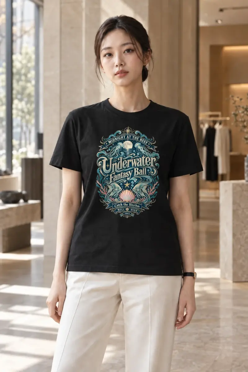 "Midnight Reef Ball" Heavyweight Unisex Crewneck T-shirt | Gildan 5000