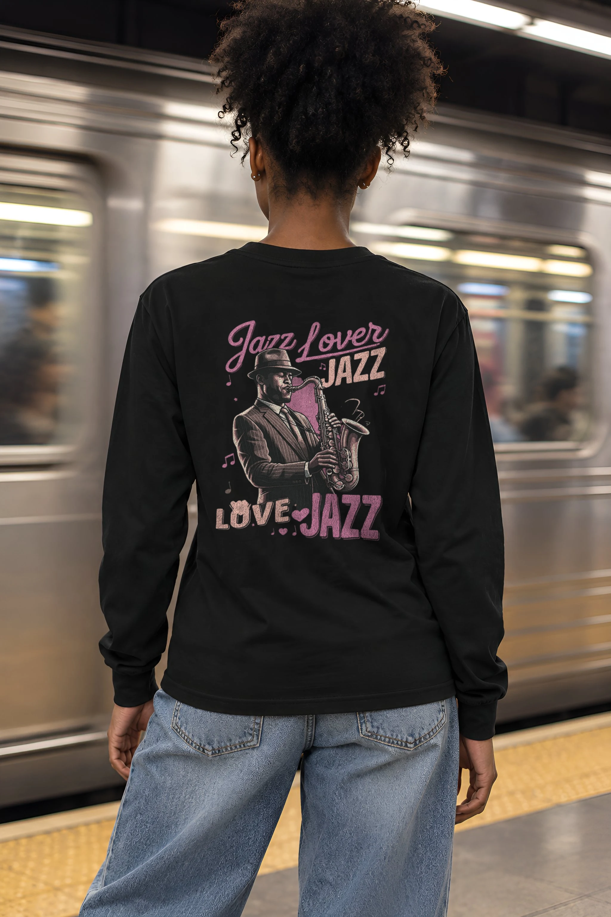 "Midnight Sax Session" Unisex Longsleeve T-shirt