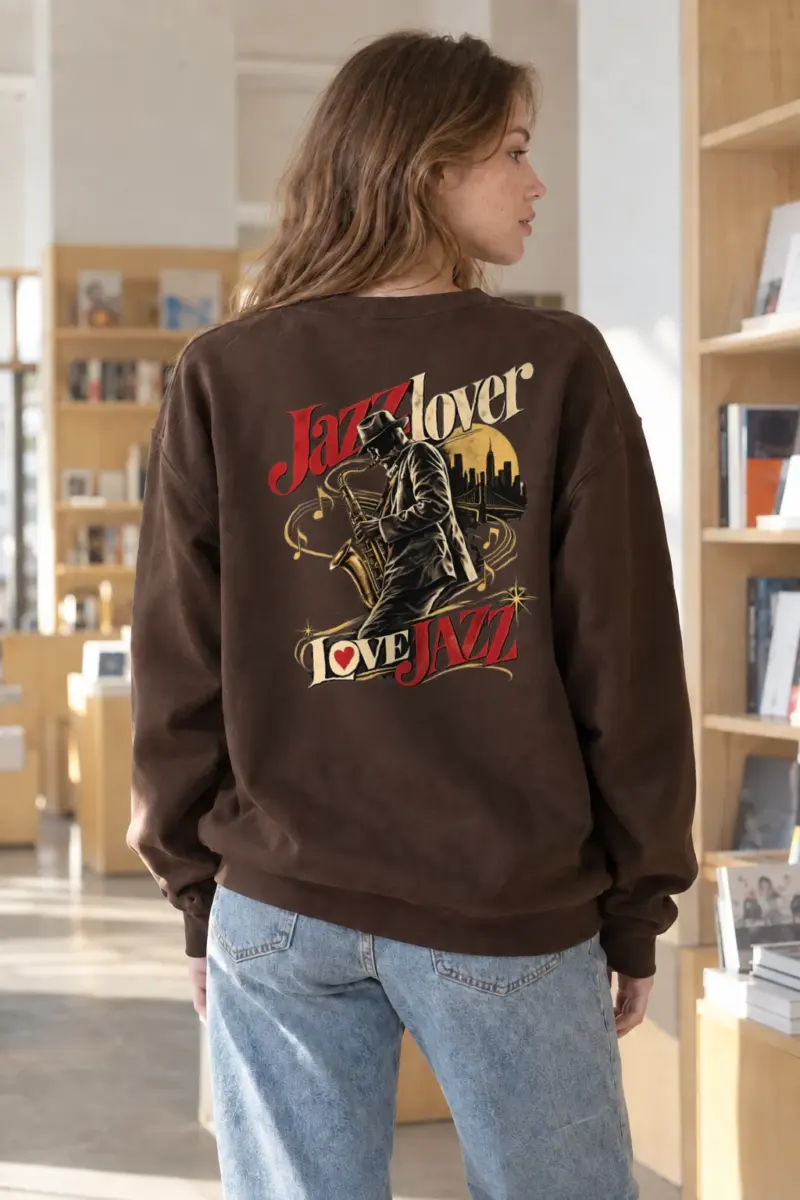 "Midnight Saxophone" Heavy Blend Unisex Crewneck Sweatshirt