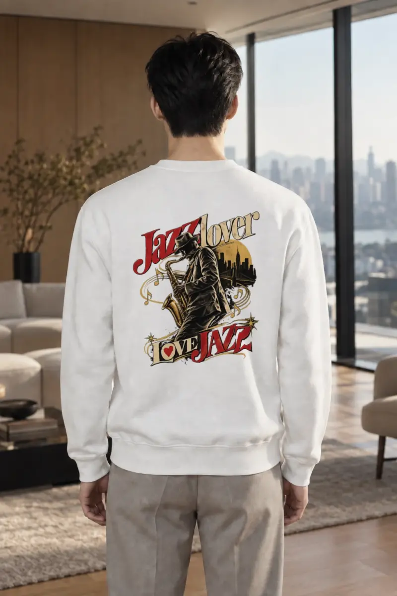 "Midnight Saxophone" Heavy Blend Unisex Crewneck Sweatshirt | Gildan 18000