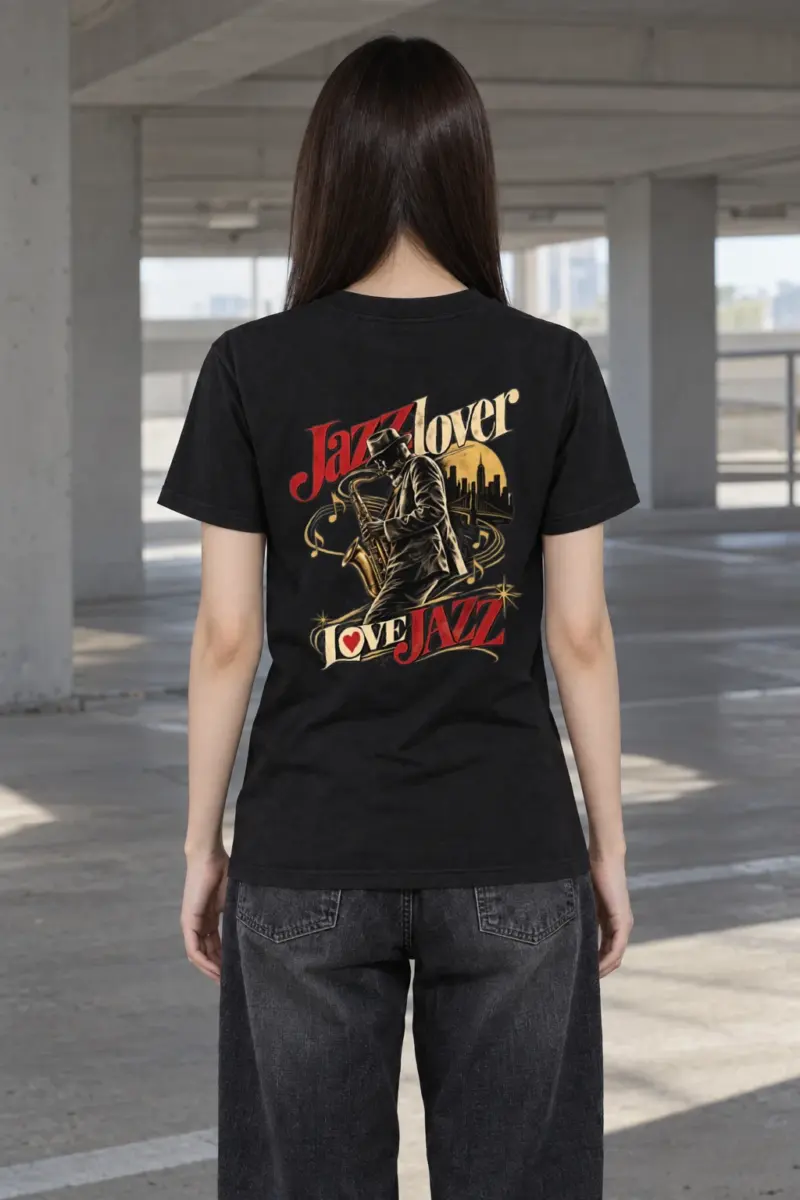 "Midnight Saxophone" Heavyweight Unisex Crewneck T-shirt