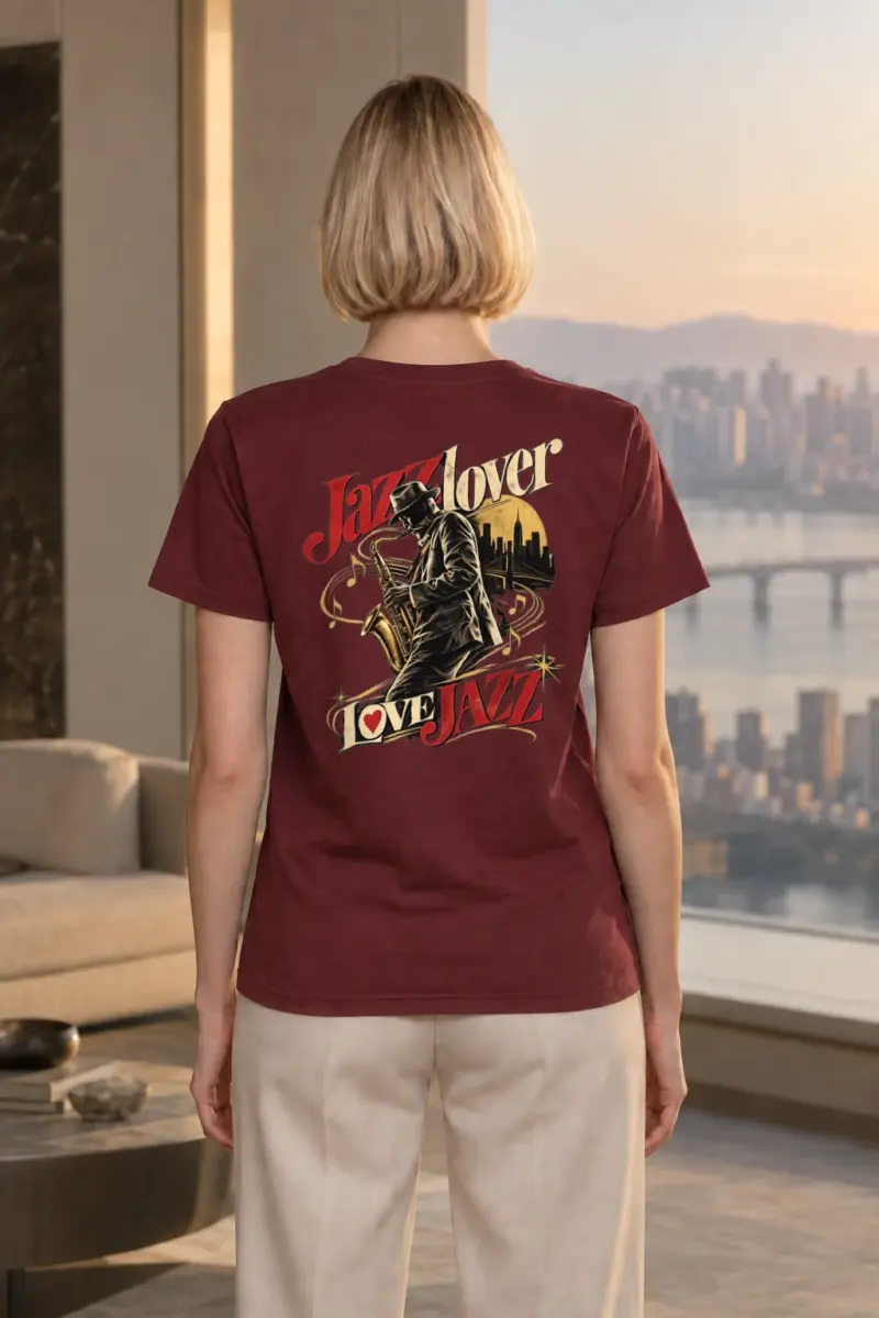 "Midnight Saxophone" Heavyweight Unisex Crewneck T-shirt
