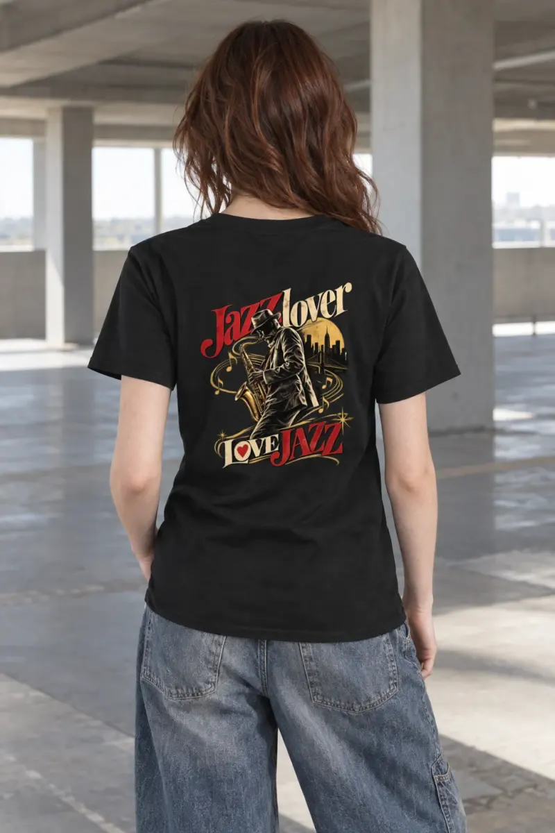 "Midnight Saxophone" Heavyweight Unisex Crewneck T-shirt