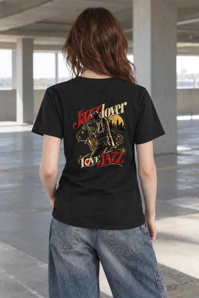 "Midnight Saxophone" Heavyweight Unisex Crewneck T-shirt