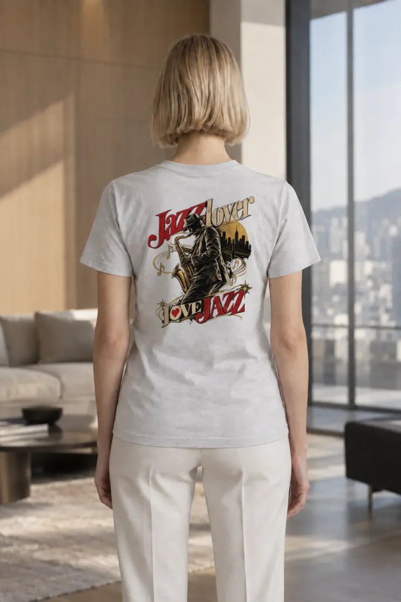 "Midnight Saxophone" Heavyweight Unisex Crewneck T-shirt | Gildan 5000