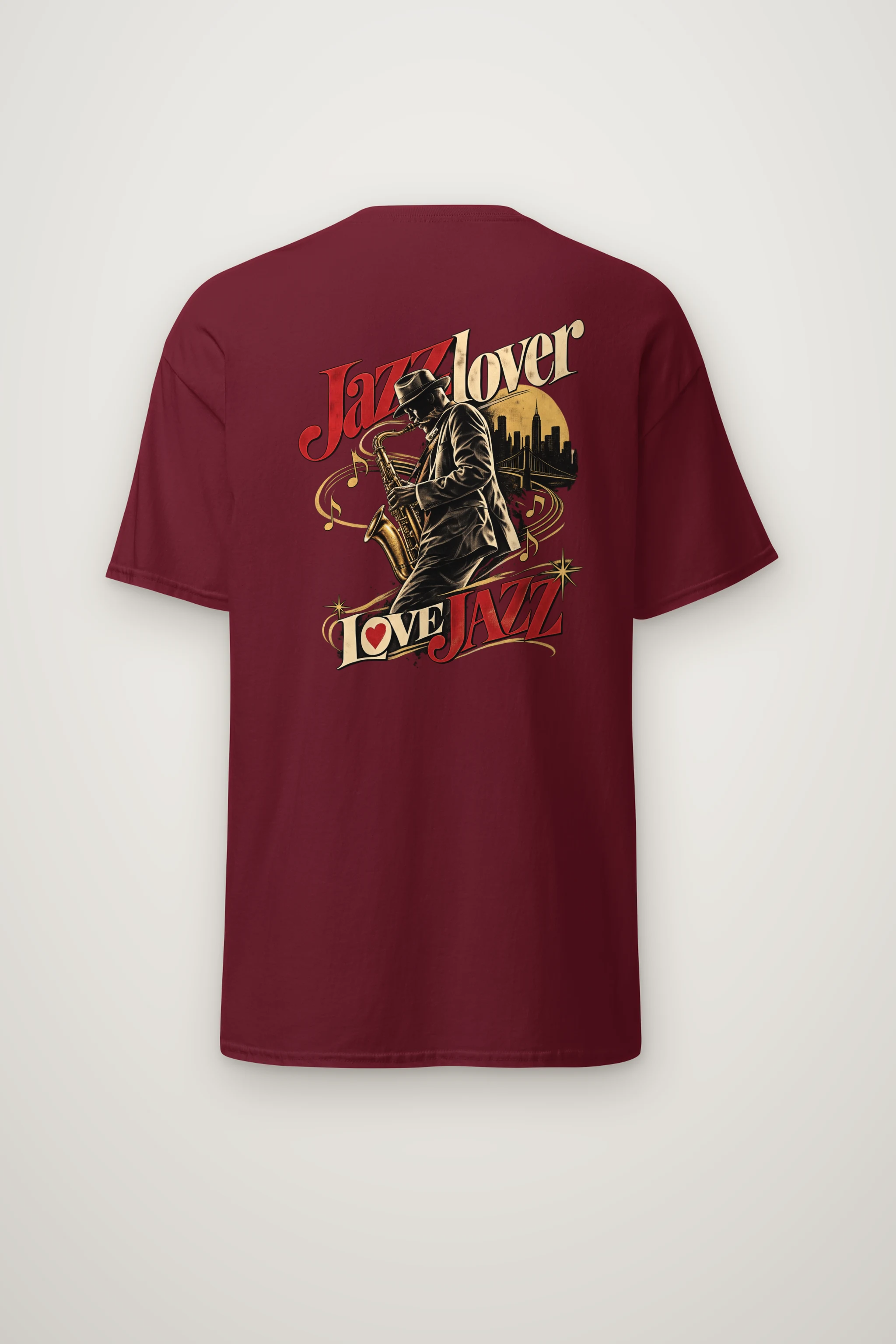 "Midnight Saxophone" Heavyweight Unisex Crewneck T-shirt