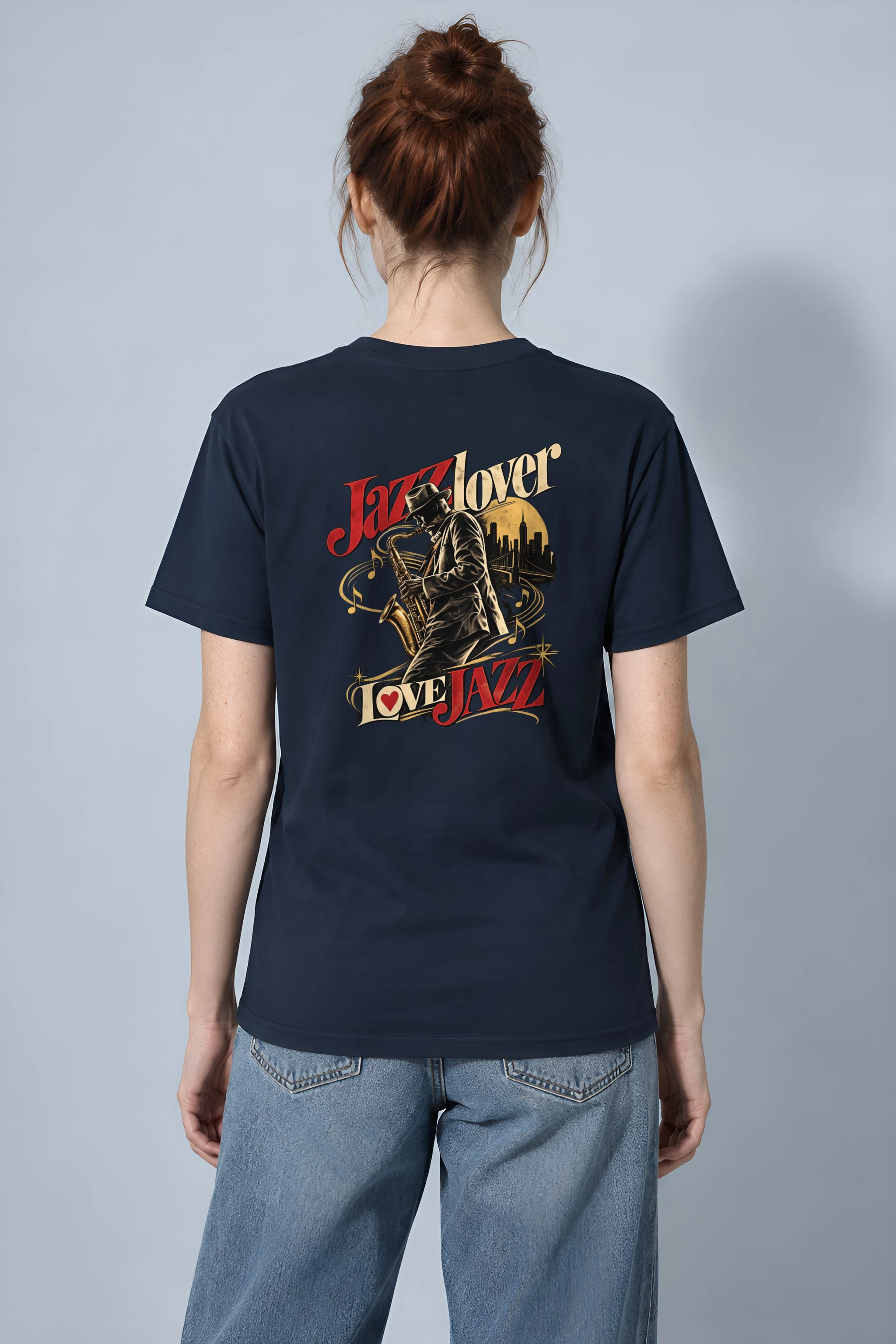 "Midnight Saxophone" Heavyweight Unisex Crewneck T-shirt