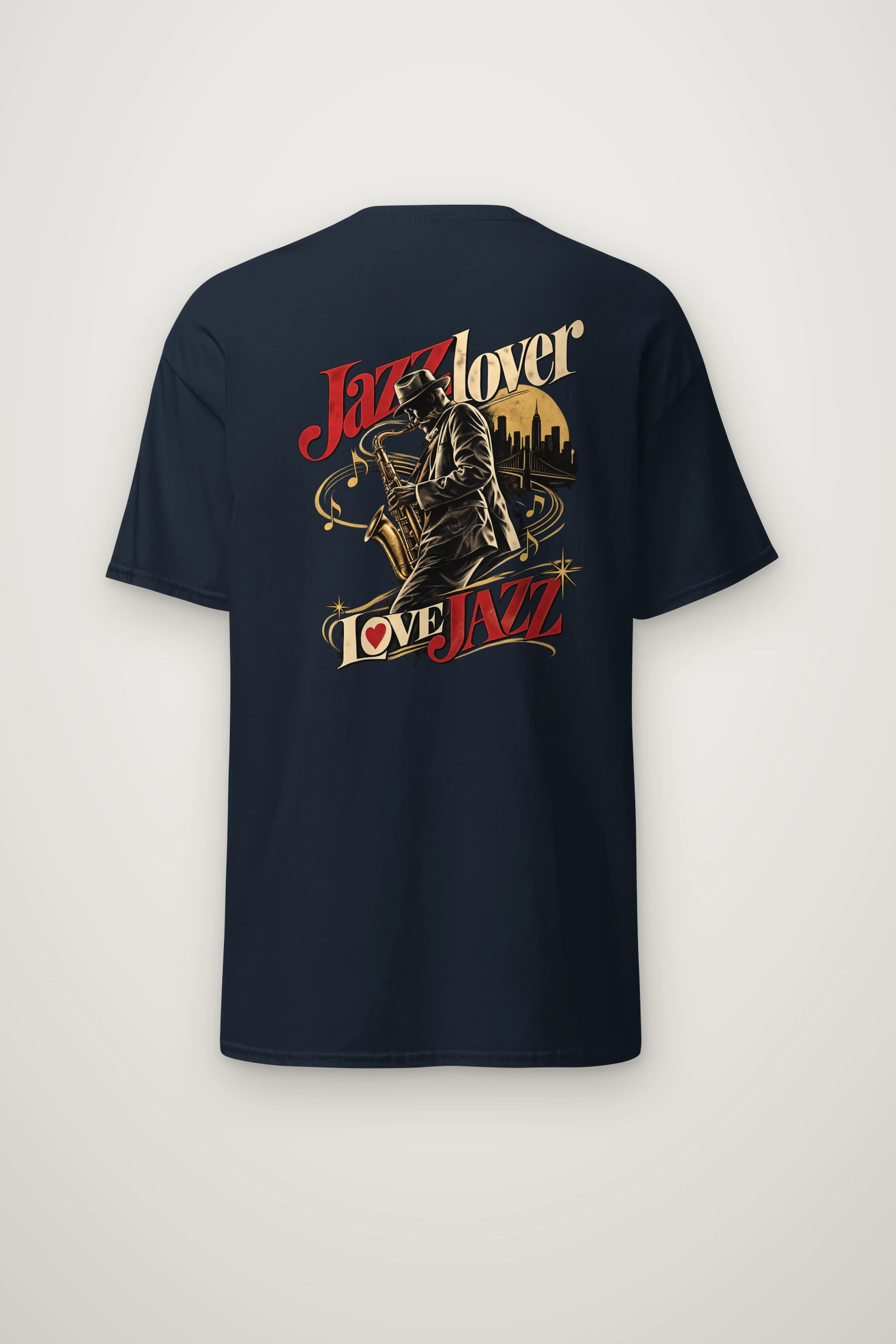 "Midnight Saxophone" Heavyweight Unisex Crewneck T-shirt