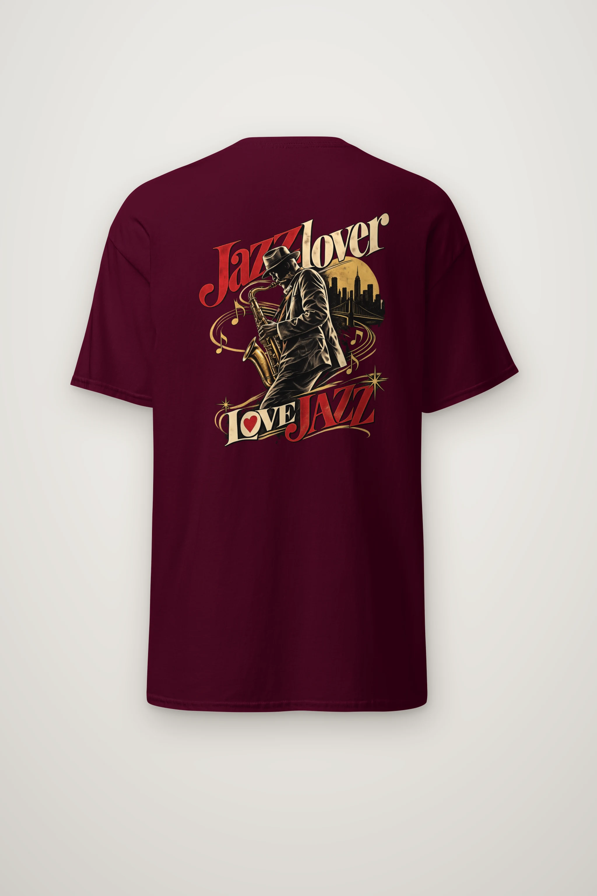 "Midnight Saxophone" Heavyweight Unisex Crewneck T-shirt