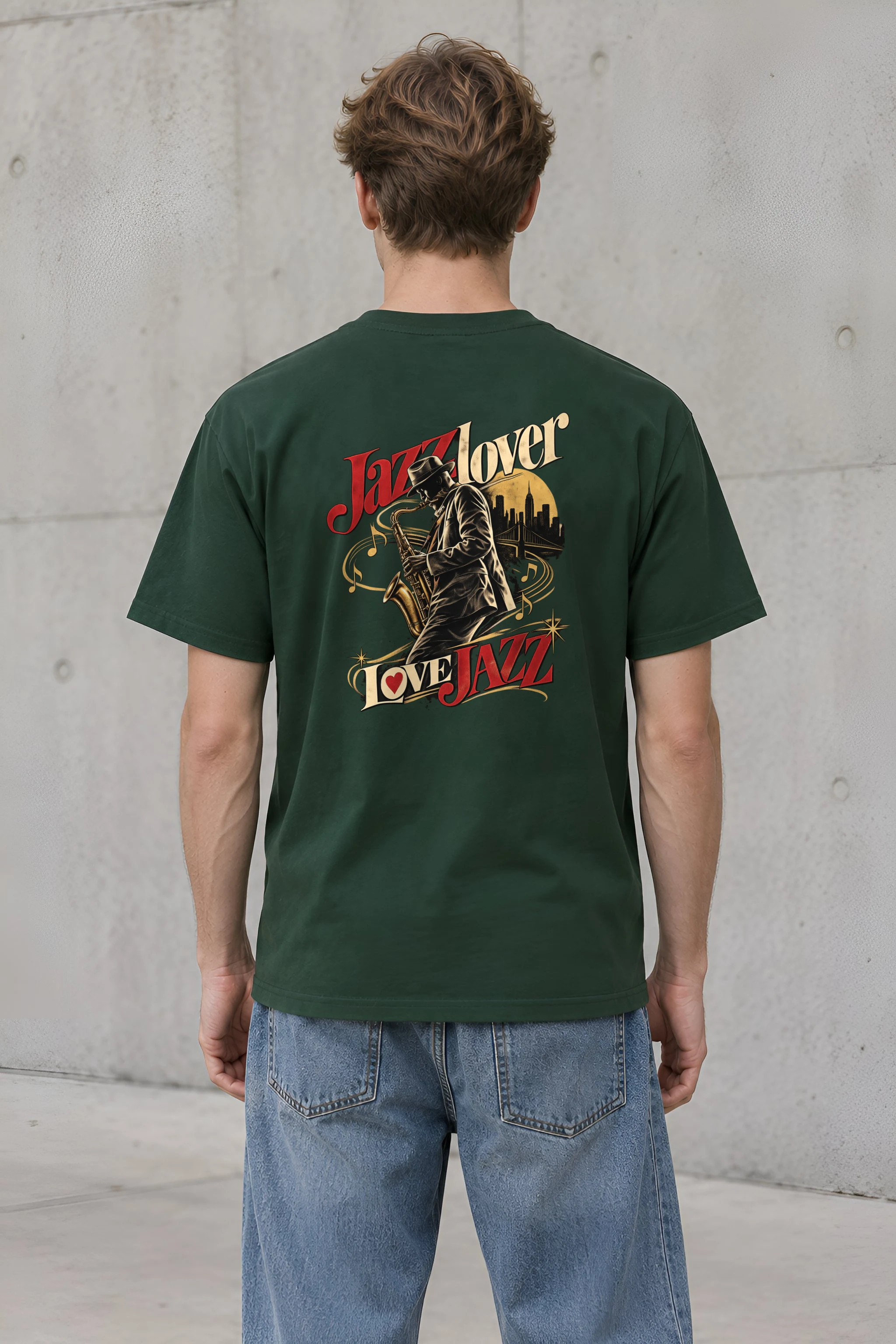 "Midnight Saxophone" Heavyweight Unisex Crewneck T-shirt