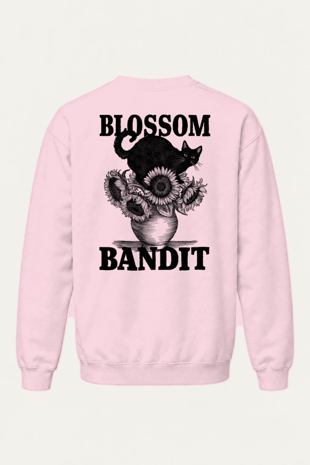 "Midnight Sunflower Cat" Heavy Blend Unisex Crewneck Sweatshirt | Gildan 18000
