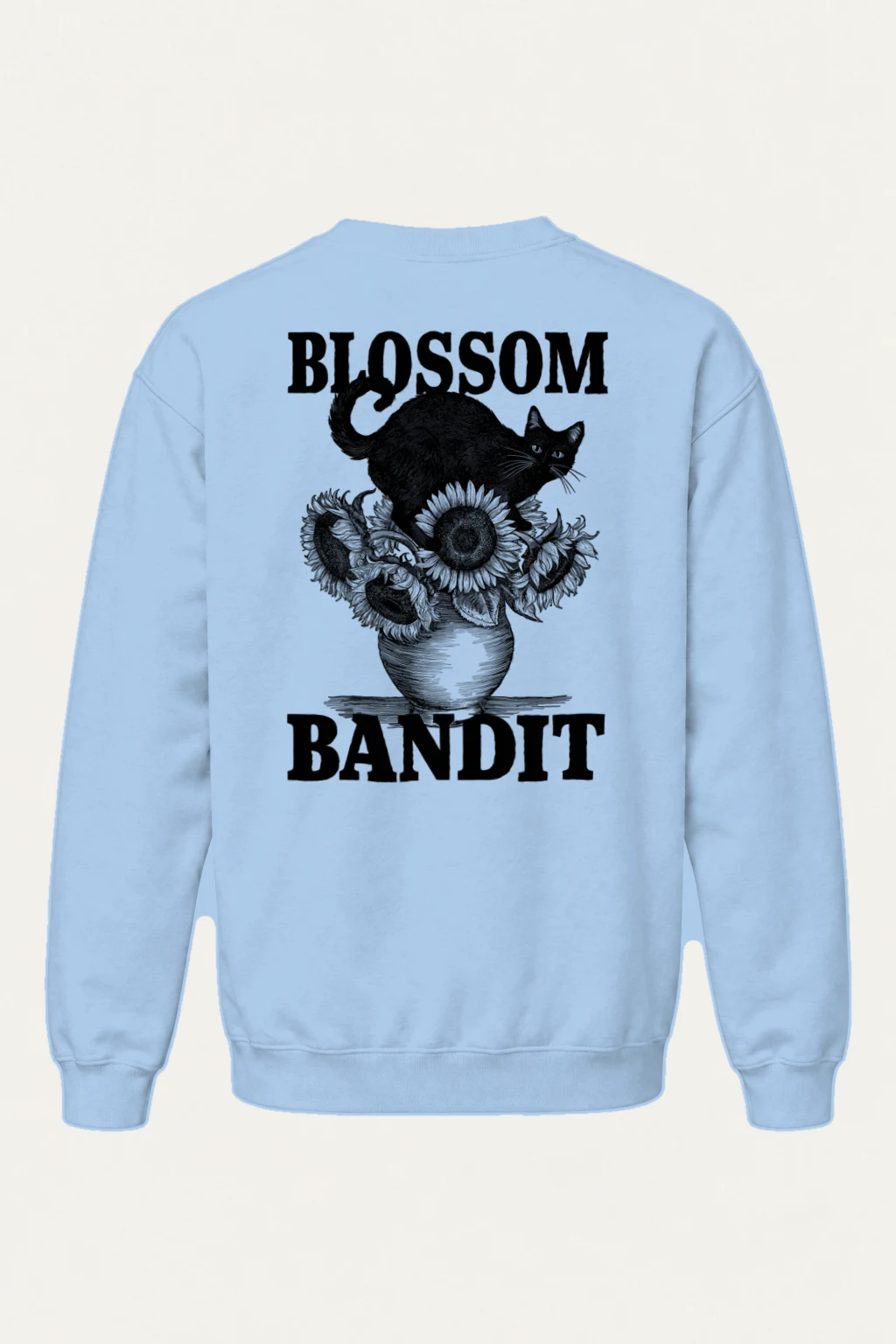 "Midnight Sunflower Cat" Heavy Blend Unisex Crewneck Sweatshirt | Gildan 18000