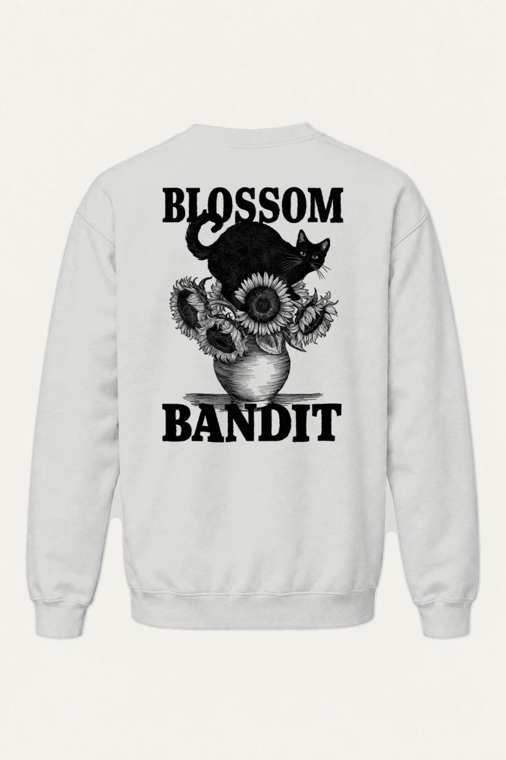 "Midnight Sunflower Cat" Heavy Blend Unisex Crewneck Sweatshirt | Gildan 18000