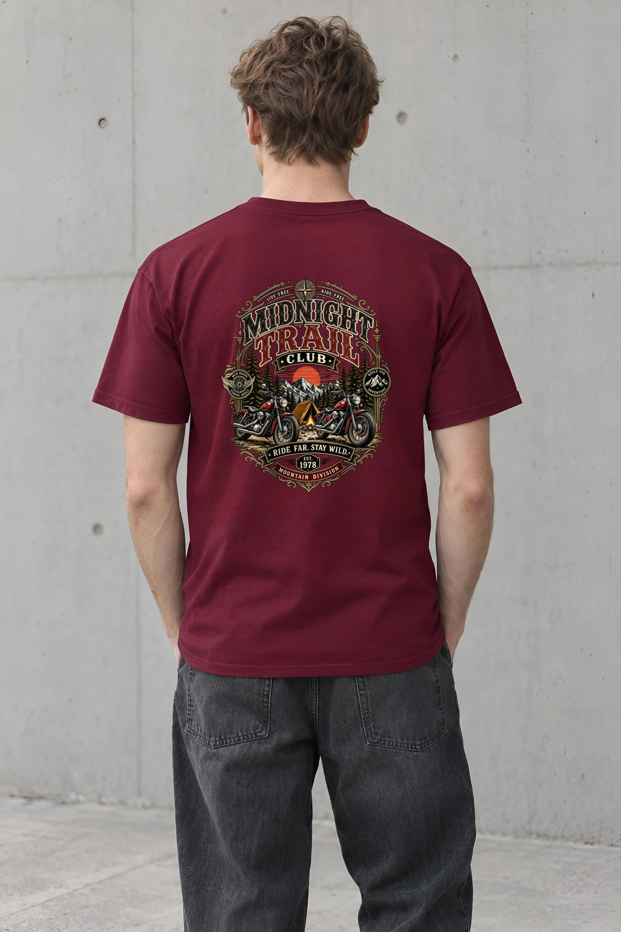 "Midnight Trail Club" Heavyweight Unisex Crewneck T-shirt