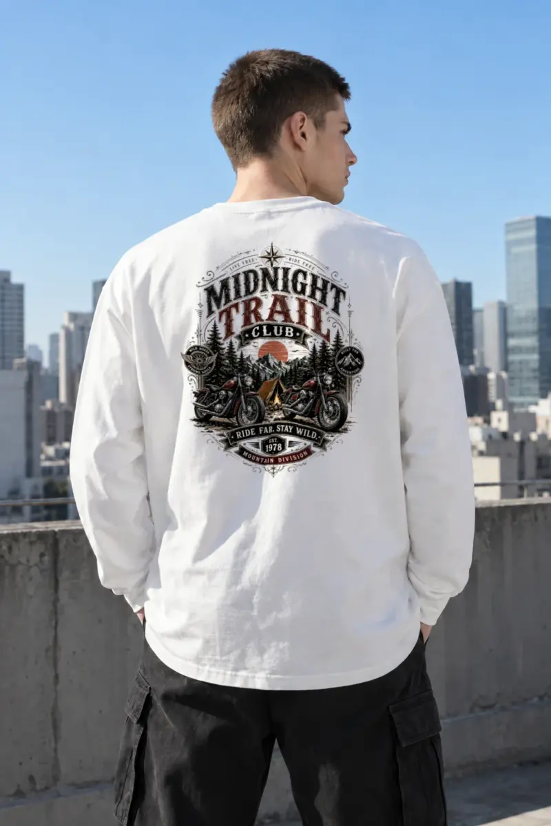 "Midnight Trail Club" Unisex Longsleeve T-shirt | Gildan 2400