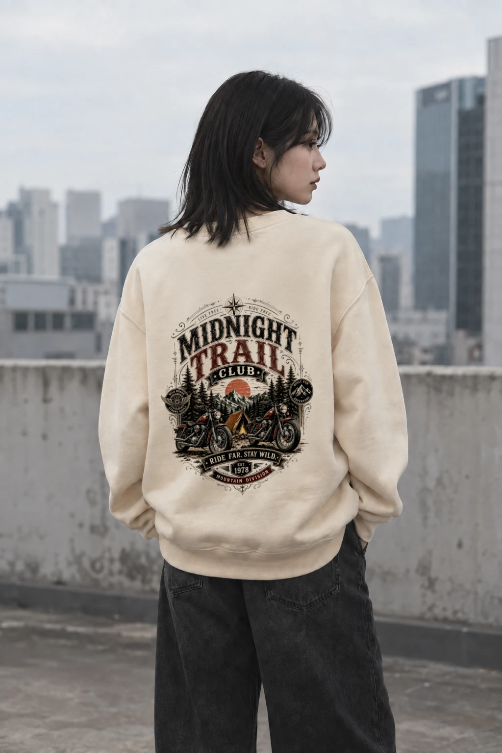 "Midnight Trail Club" Unisex Sponge Fleece Crewneck Sweatshirt | Bella + Canvas 3901