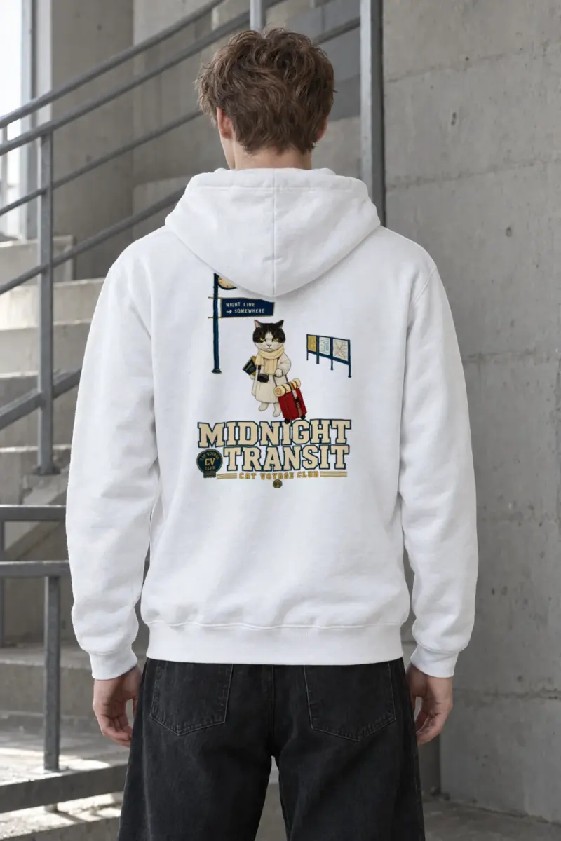 "Midnight Transit Cat" Heavy Blend Unisex Pullover Hoodie
