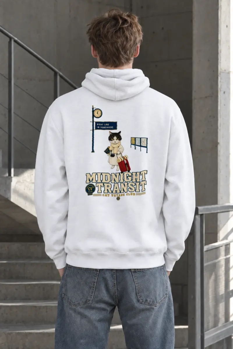 "Midnight Transit Cat" Heavy Blend Unisex Pullover Hoodie