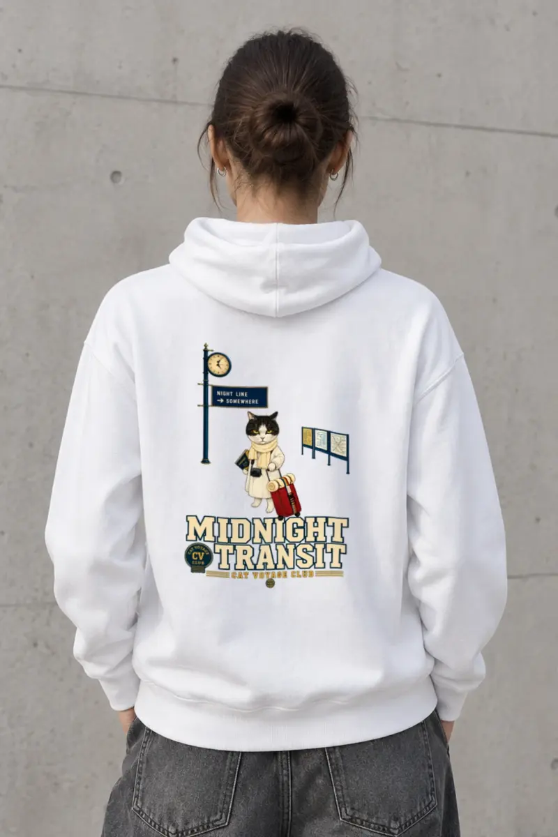 "Midnight Transit Cat" Heavy Blend Unisex Pullover Hoodie
