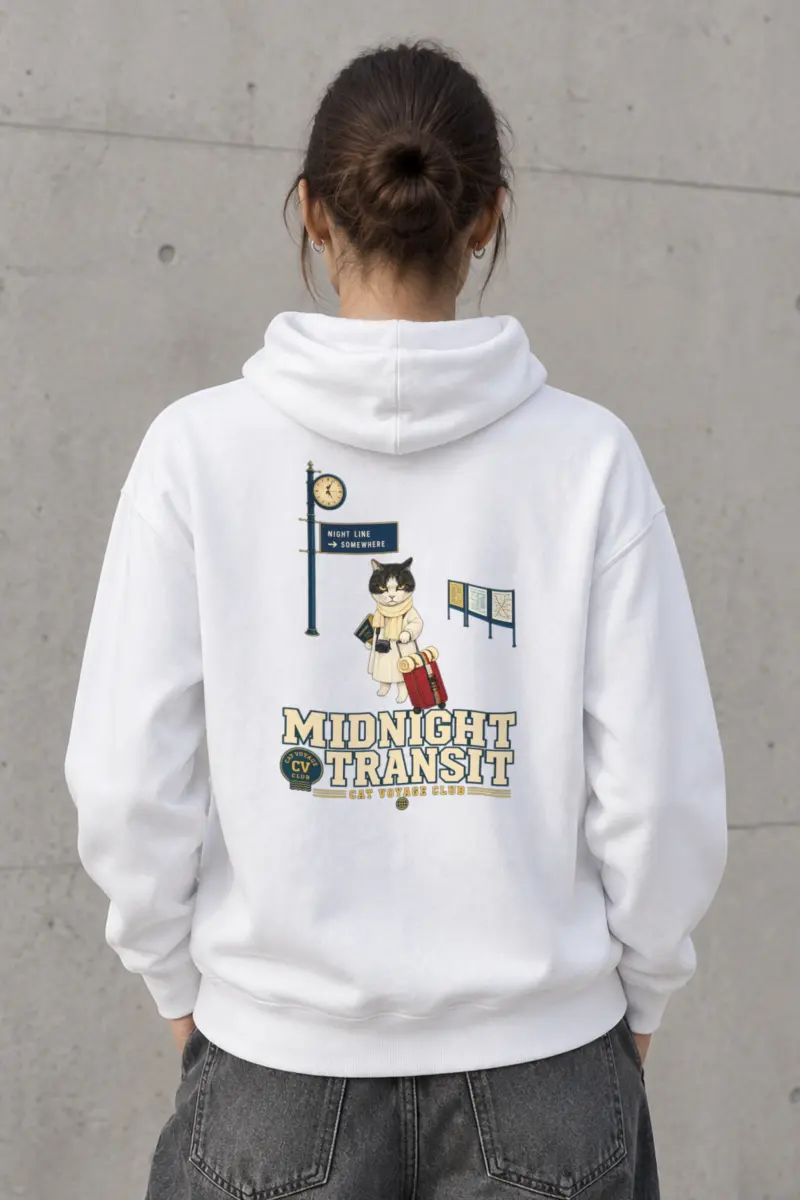 "Midnight Transit Cat" Heavy Blend Unisex Pullover Hoodie