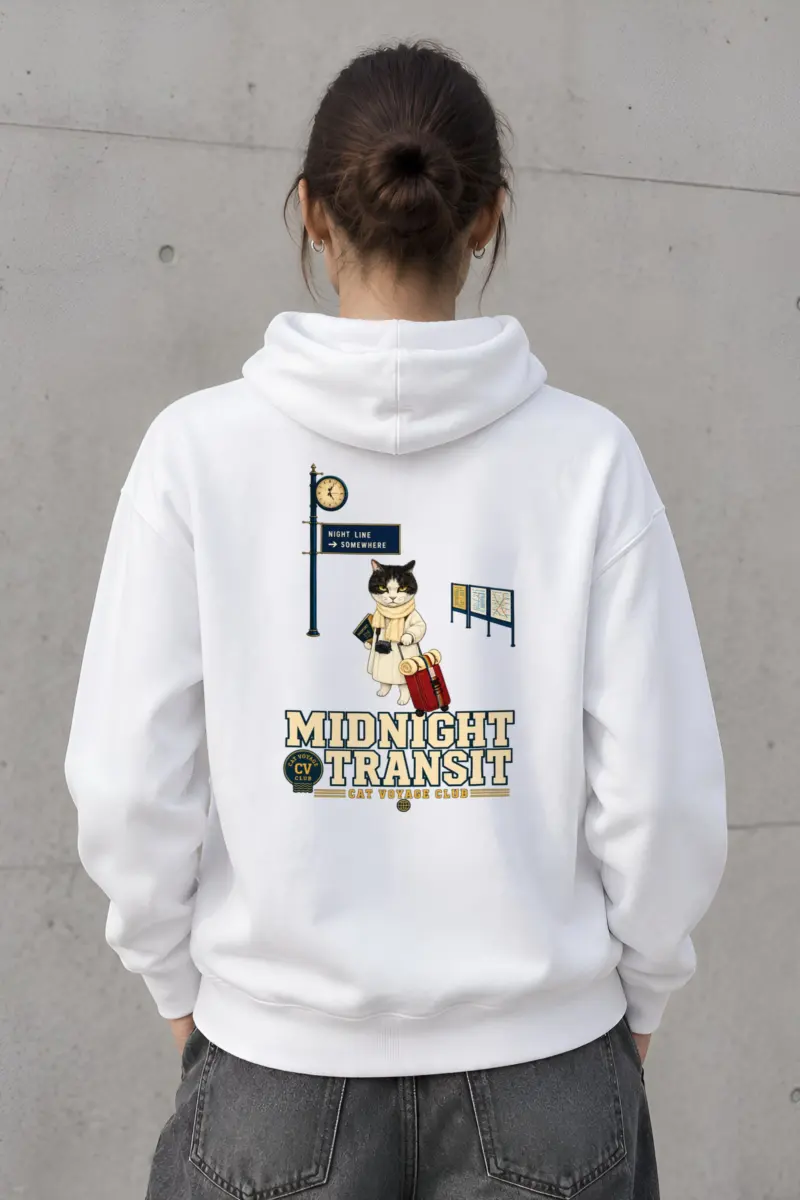 "Midnight Transit Cat" Heavy Blend Unisex Pullover Hoodie