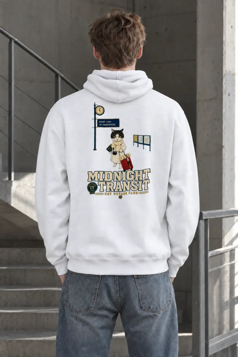 "Midnight Transit Cat" Heavy Blend Unisex Pullover Hoodie