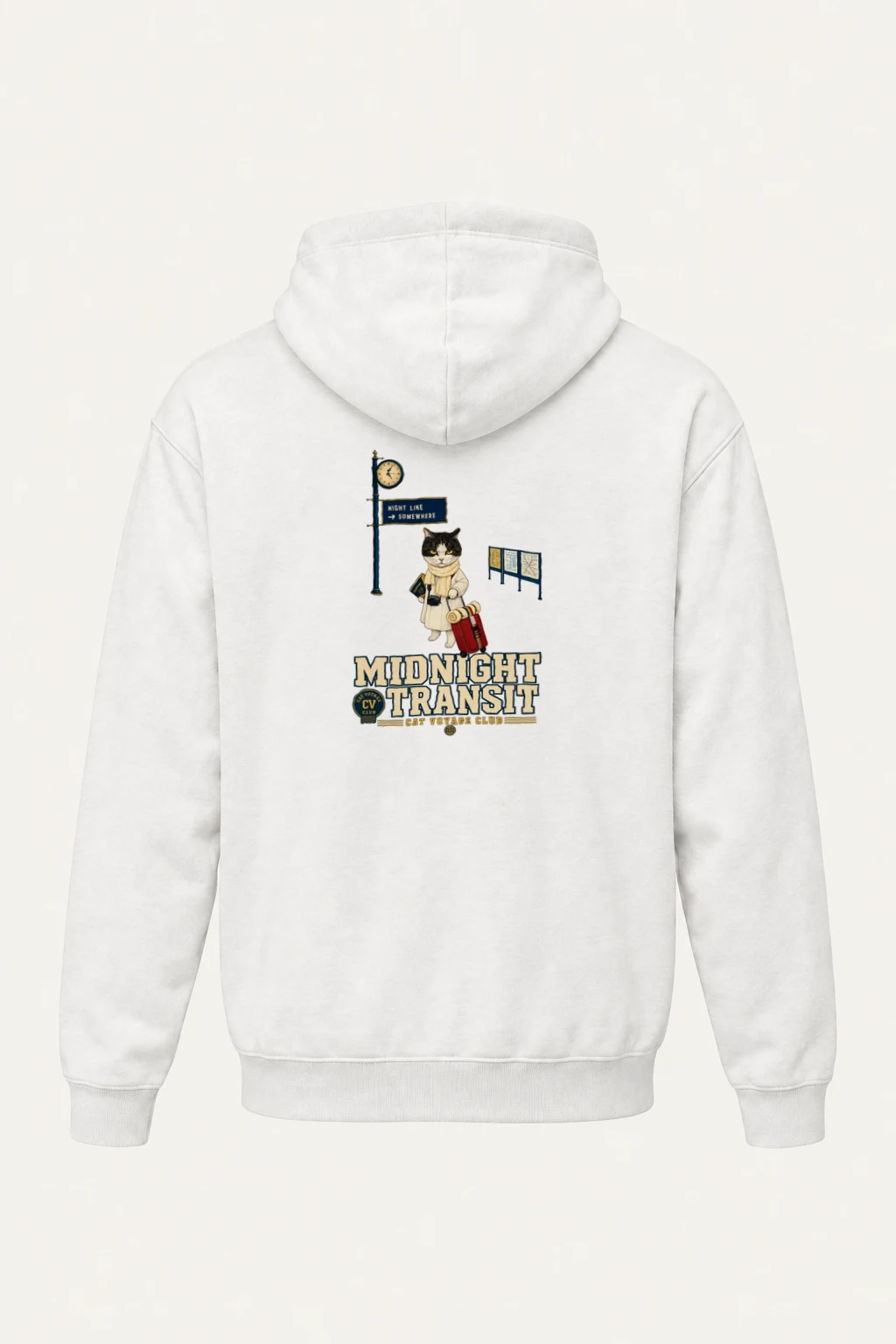 "Midnight Transit Cat" Heavy Blend Unisex Pullover Hoodie | Gildan 18500