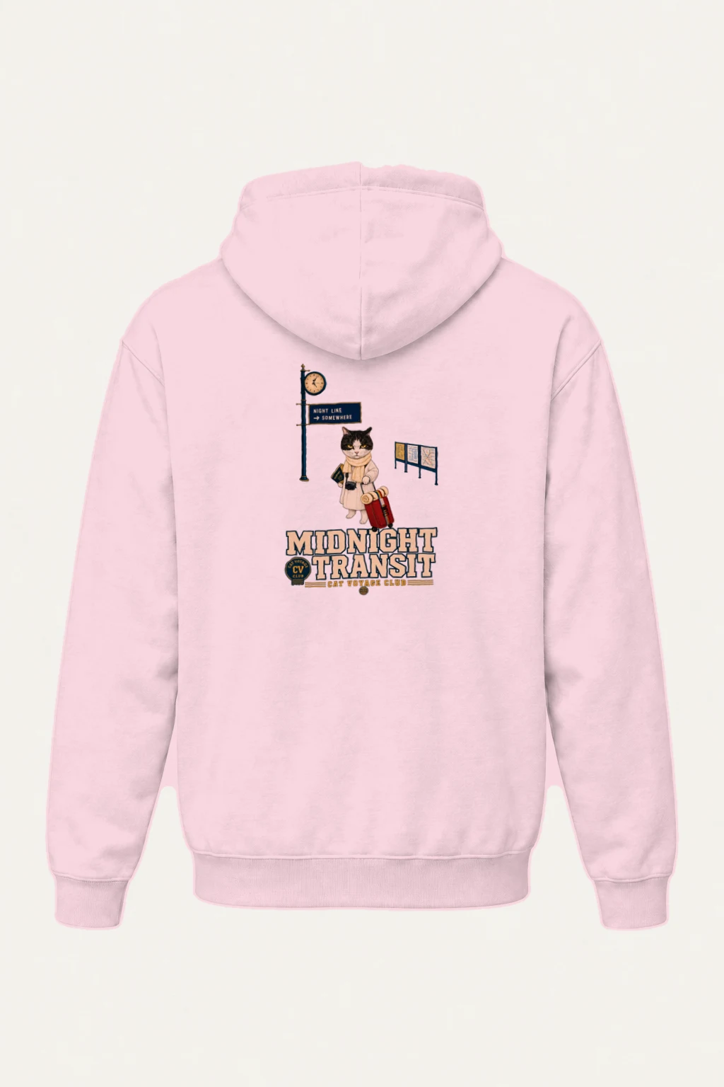 "Midnight Transit Cat" Heavy Blend Unisex Pullover Hoodie | Gildan 18500